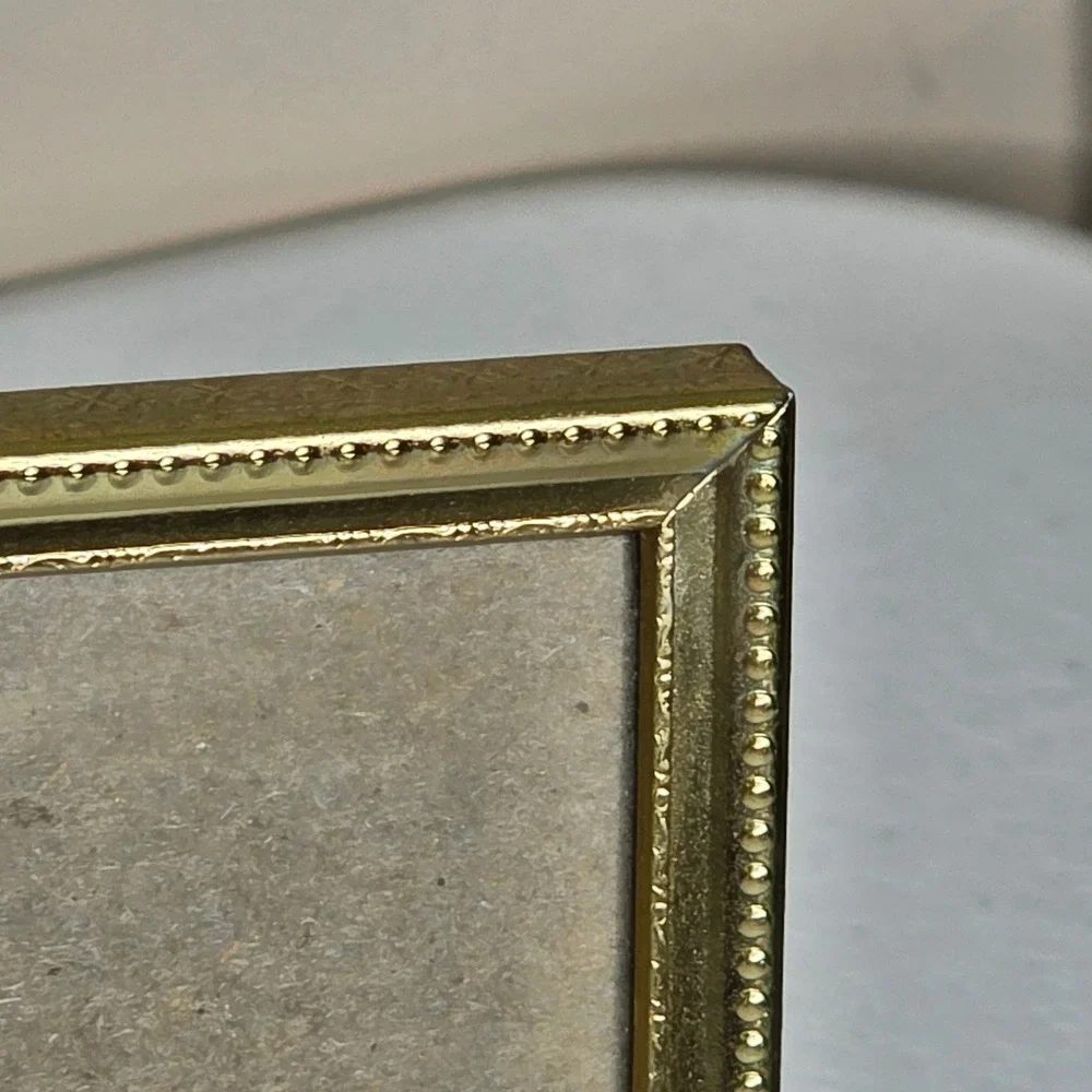 Vintage Picture Frame Set 5x7 Gold Ornate Metal Non-Glare Glass 3 Piece
